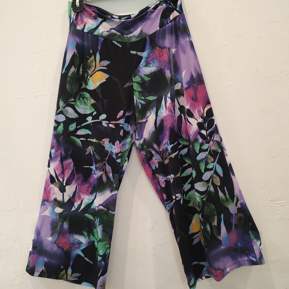 Ciara Sun Woo Women Sz Small Culottes Gauchos Wide Leg Floral Liquid Material